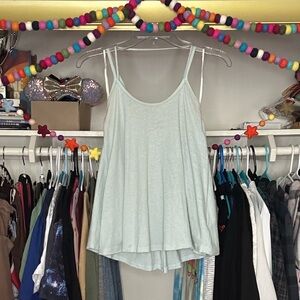 FP Flowy Teal Tank Top with Tie-Back